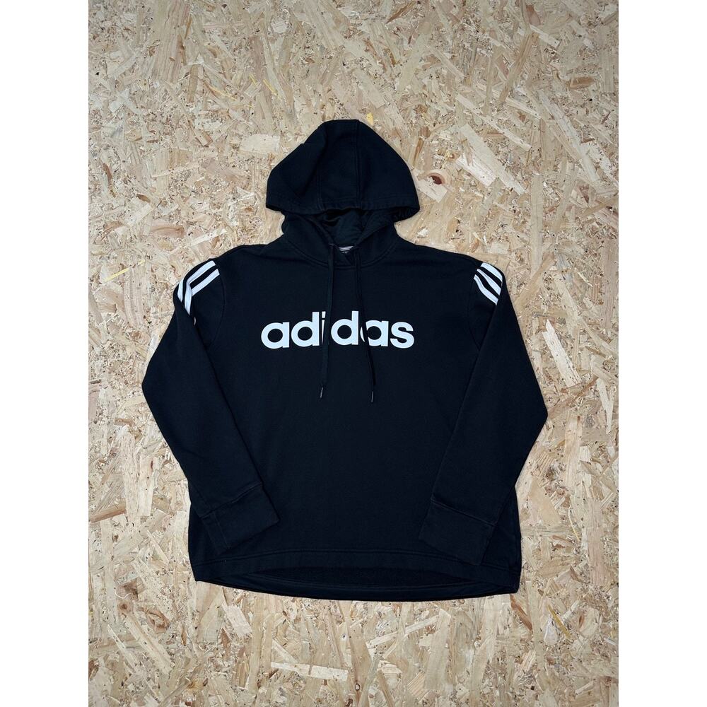Adidas Sweater Women's Black Pullover Hoodie Sweatshirt Sz L